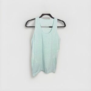 Sweaty Betty Tank Top Size XL Pearl Light Blue Stretch Seamless Logo Gym Workout